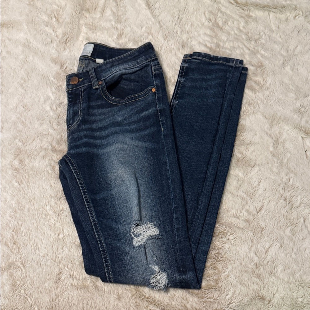 BKE Dark Blue Distressed Skinny Jeans - Never Worn